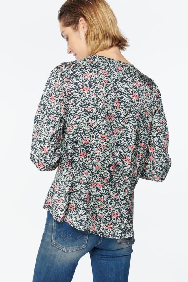 Chemise Petra amande à motif floral