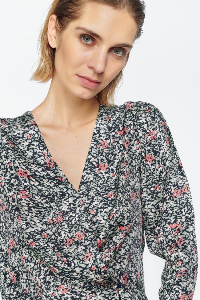 Chemise Petra amande à motif floral