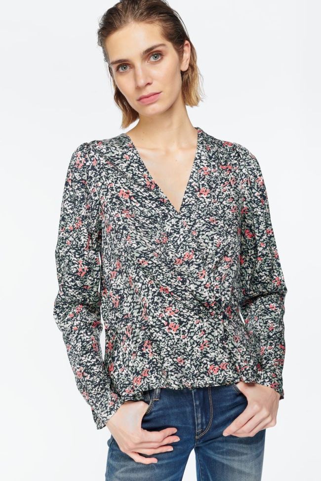 Chemise Petra amande à motif floral