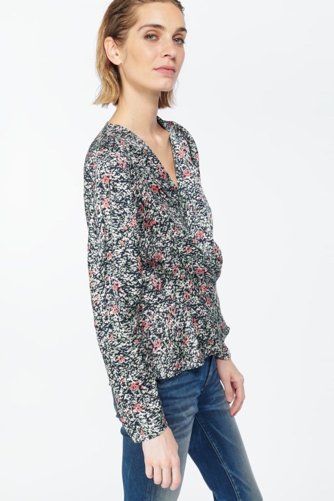 Chemise Petra amande à motif floral