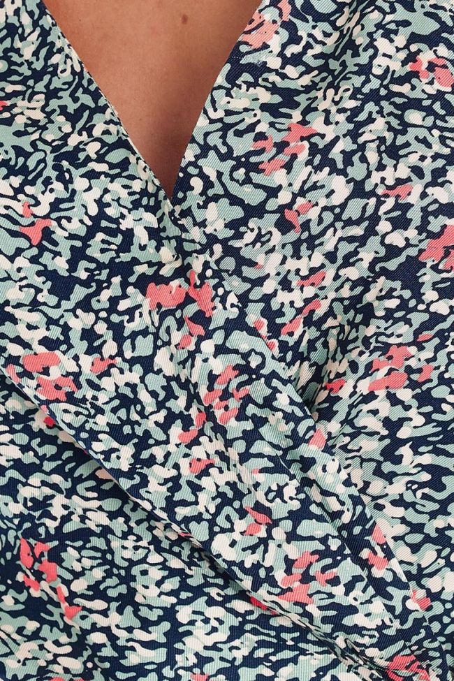 Chemise Petra amande à motif floral