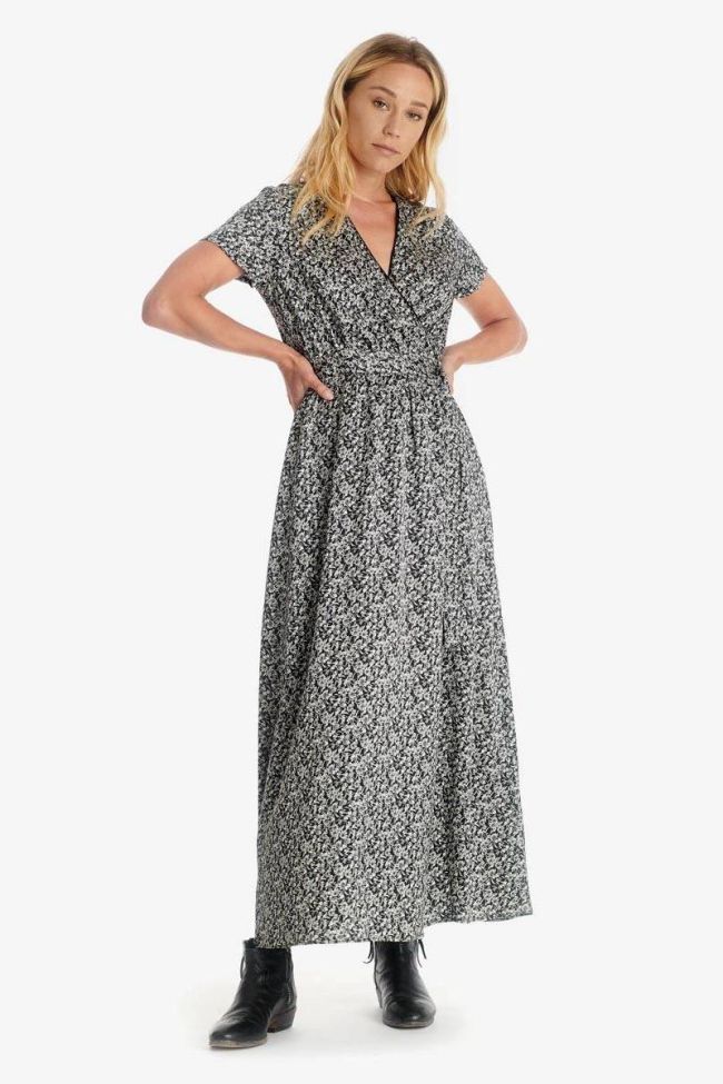 Robe Rugy noire à motif floral