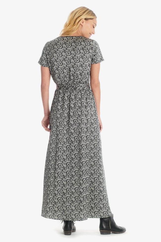 Robe Rugy noire à motif floral