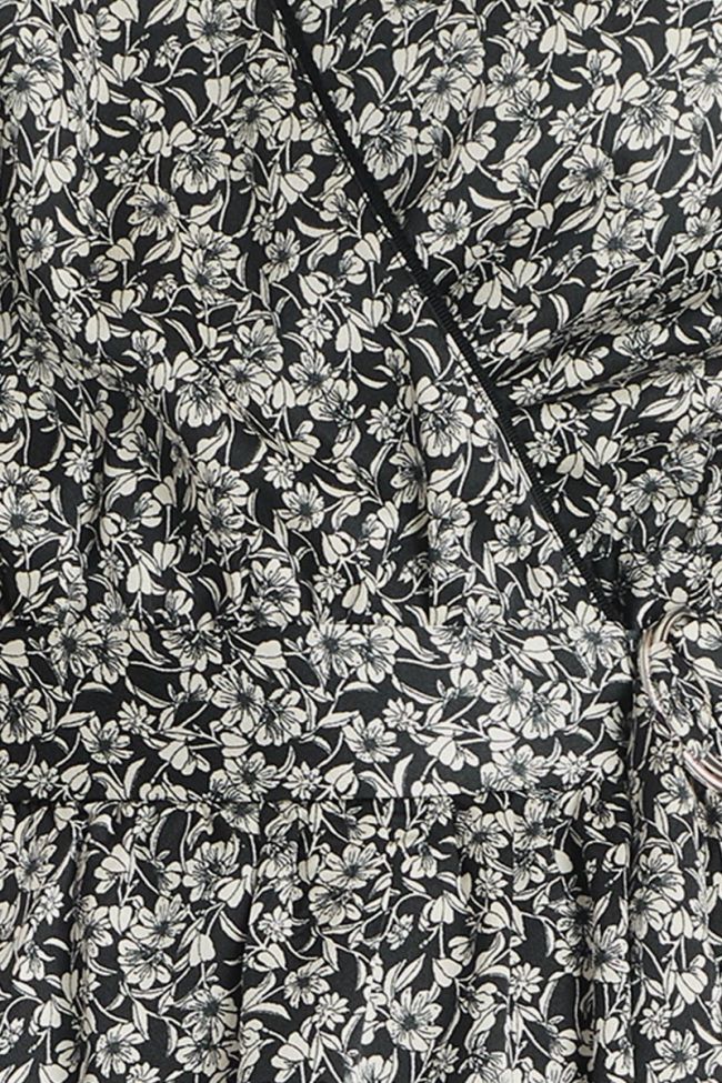 Robe Rugy noire à motif floral