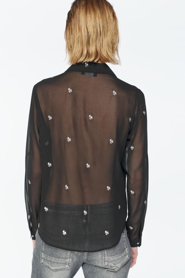 Chemise Russell noire brodée