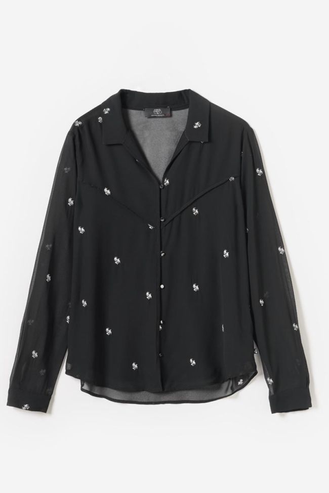 Chemise Russell noire brodée