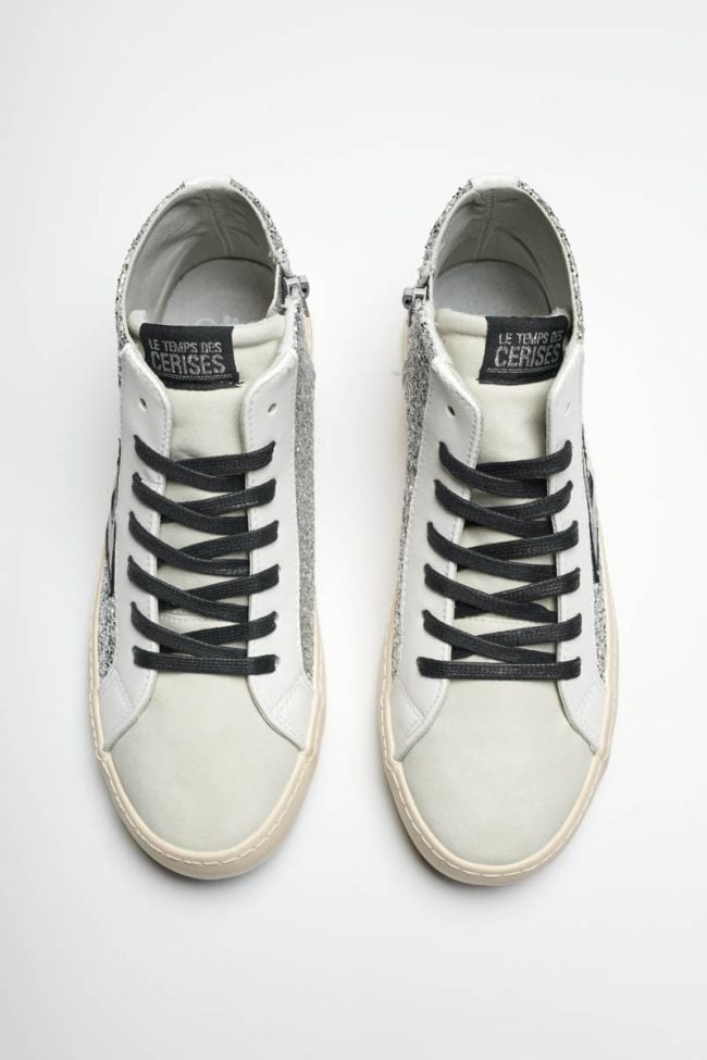 Baskets hautes Soho à paillettes argentées