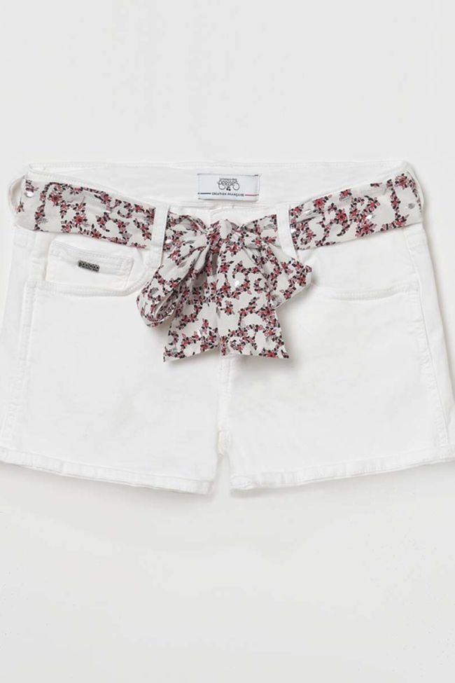 Short Col3 en jeans blanc