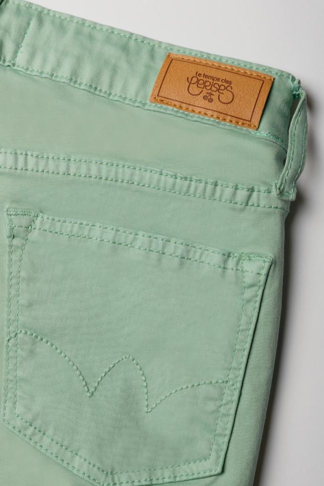 Short Col 3 en jeans vert d'eau