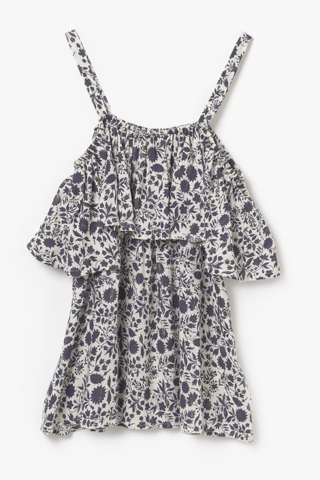 Débardeur à motif floral Gabgi marine et blanc