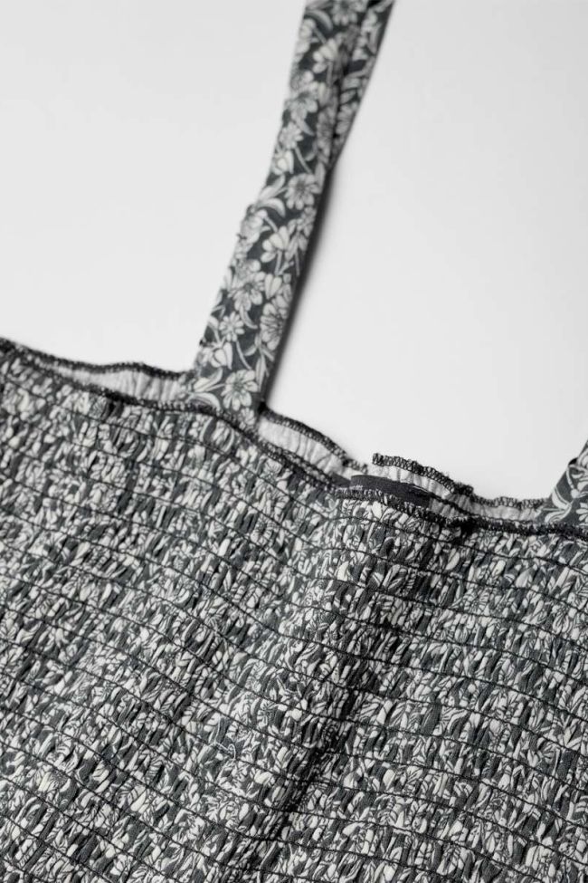 Combinaison pantalon Telagi noire à motif floral