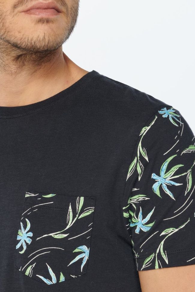 T-shirt Bazin bleu foncé