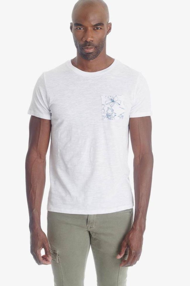 T- shirt Pilas blanc détail floral