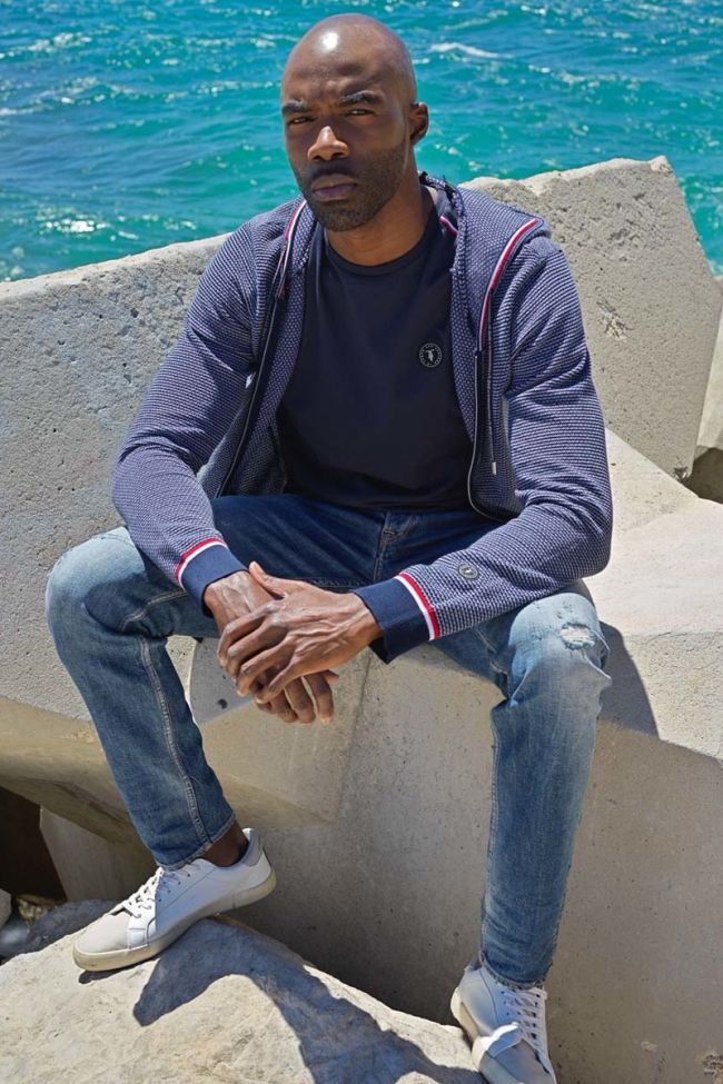 Sweat à capuche zippé Tedal bleu