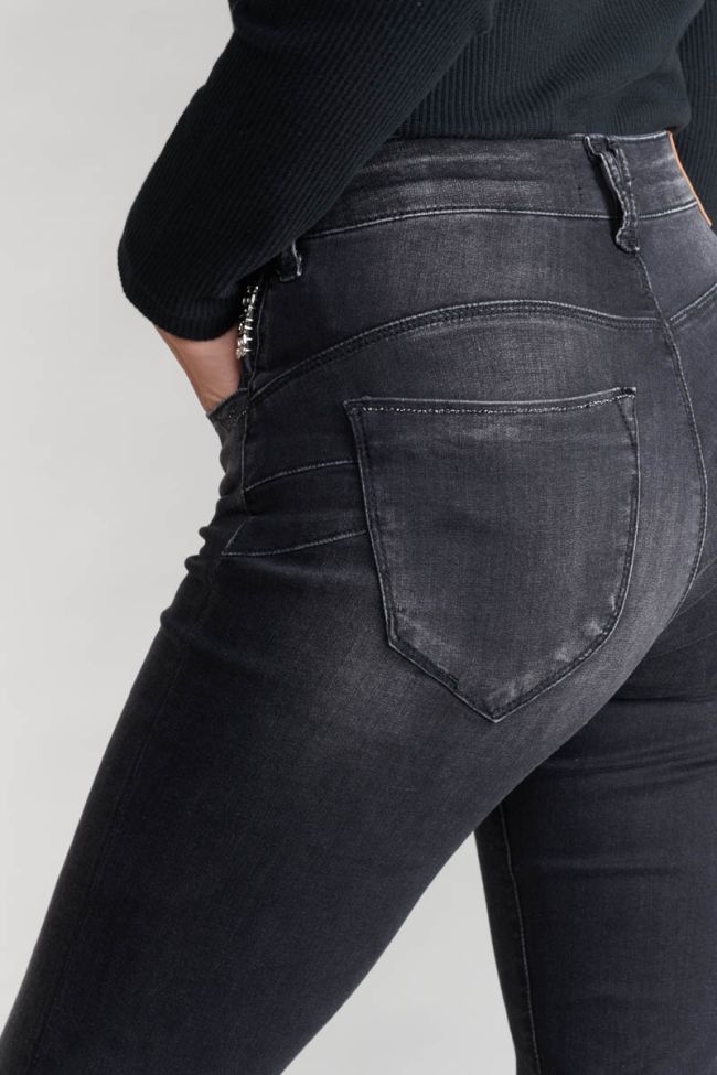 Jeans pulp slim Acya taille haute 7/8ème noir N°1
