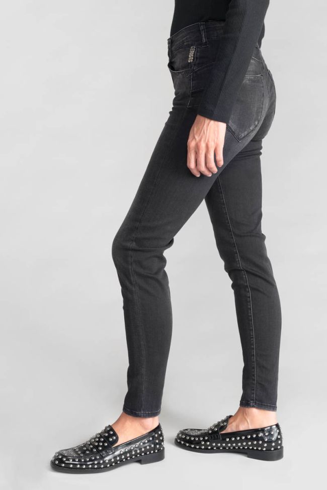 Jeans pulp slim Acya taille haute 7/8ème noir N°1