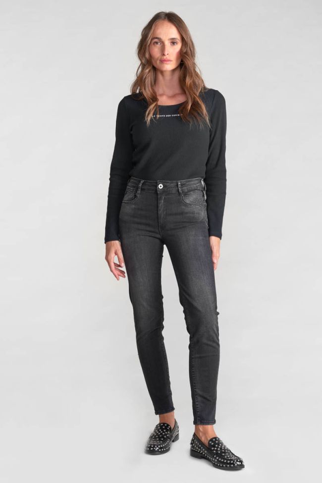 Jeans pulp slim Acya taille haute 7/8ème noir N°1