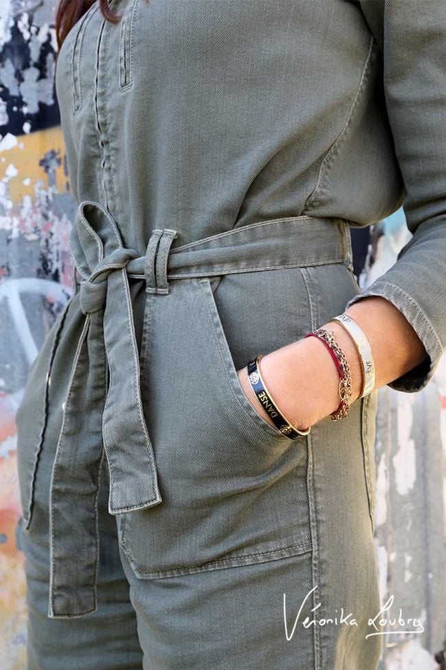 Combinaison pantalon Lucette kaki by Véronika Loubry