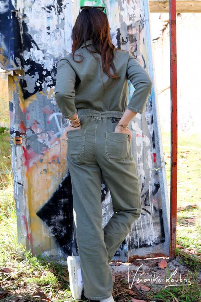 Combinaison pantalon Lucette kaki by Véronika Loubry