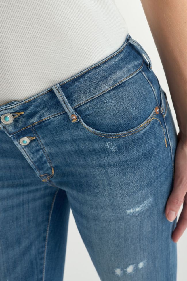 Jeans pulp slim Fino 7/8ème destroy vintage bleu N°3