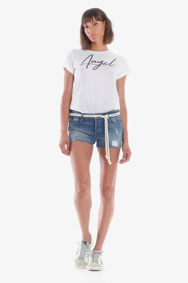 Short en jeans Lola bleu destroy