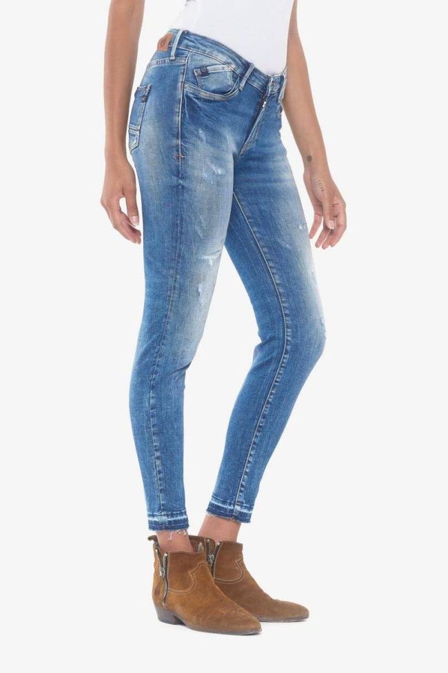 Usoa power skinny 7/8ème jeans destroy bleu N°3 