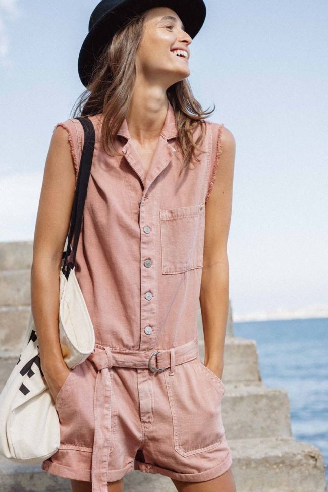 Combi-short en jeans Zumba rose