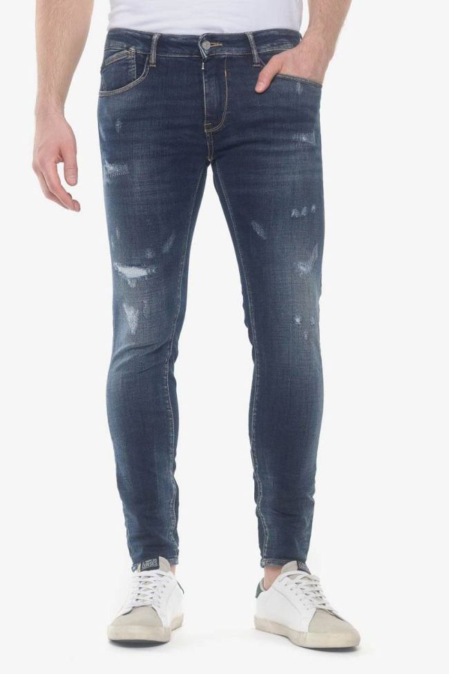 Power skinny 7/8ème jeans destroy bleu N°1