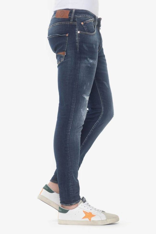 Power skinny 7/8ème jeans destroy bleu N°1