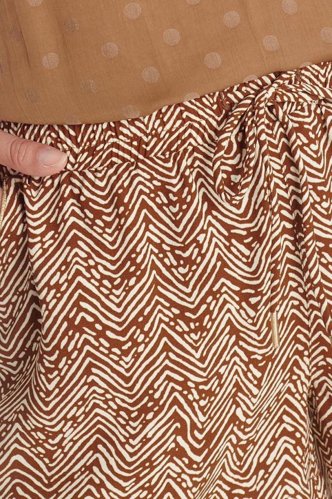 Short Calvi marron à motif ethnique