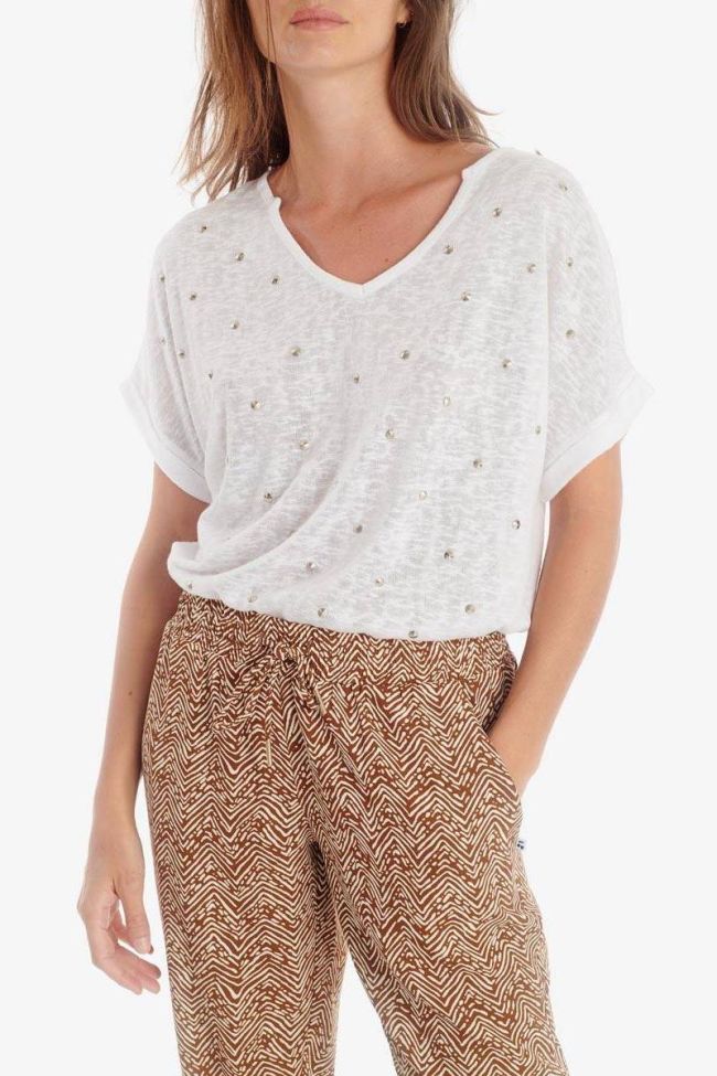 Pantalon Jackie marron à motif ethnique