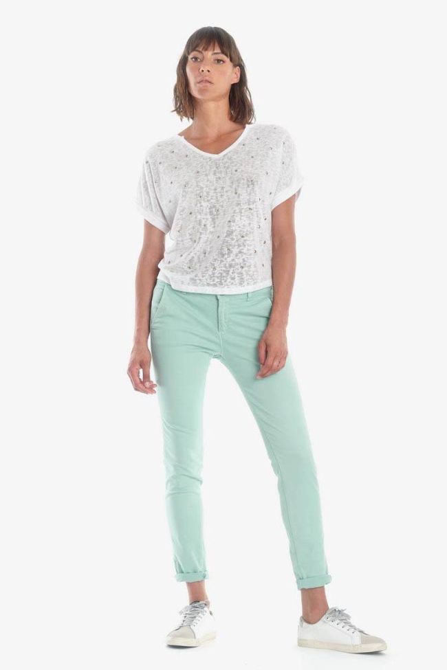 Pantalon chino Lidy8 vert d'eau