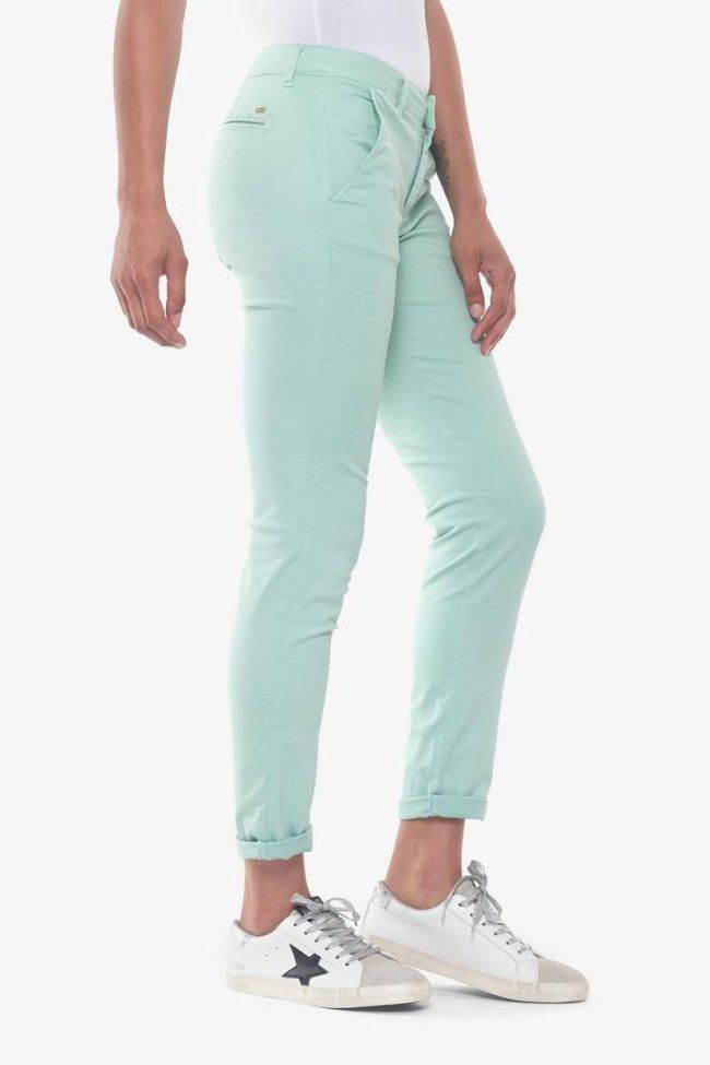 Pantalon chino Lidy8 vert d'eau