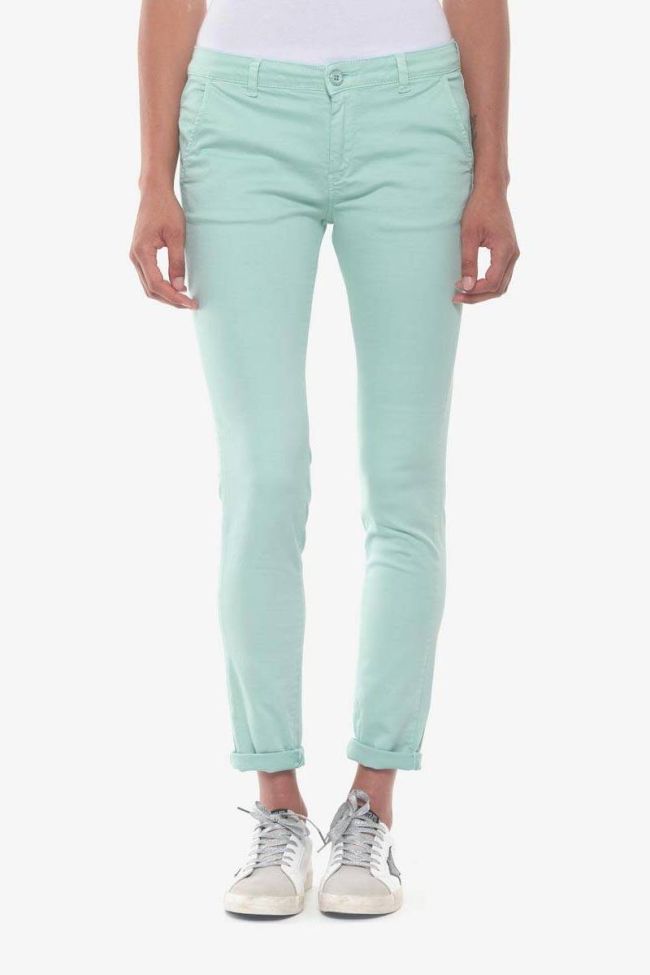 Pantalon chino Lidy8 vert d'eau