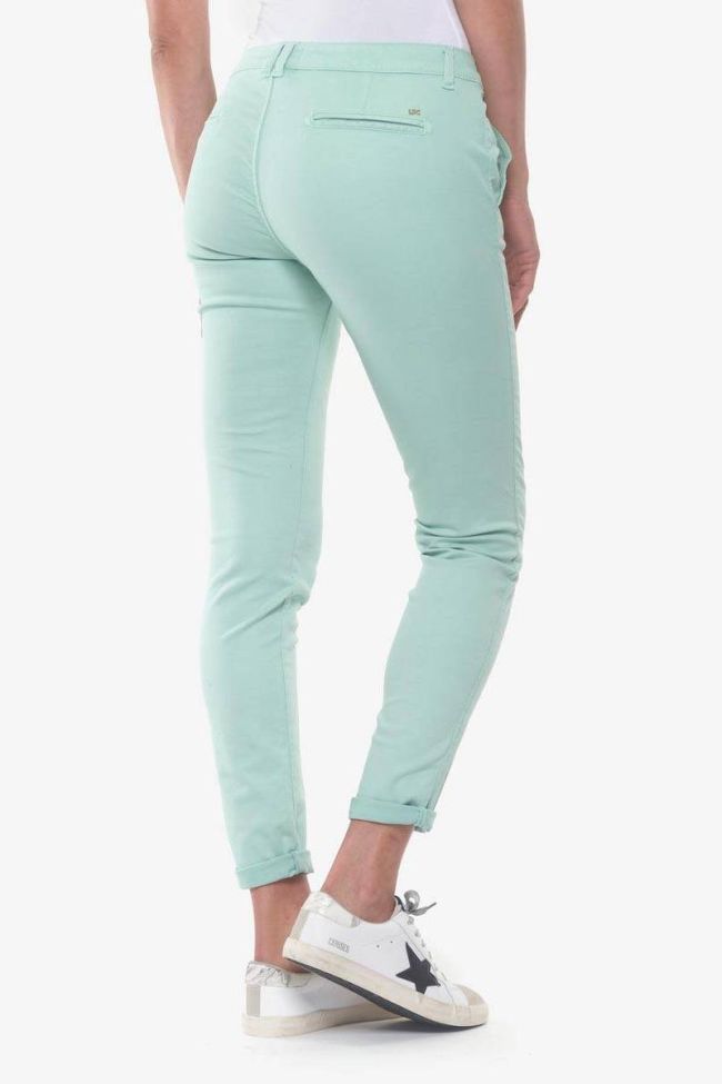 Pantalon chino Lidy8 vert d'eau