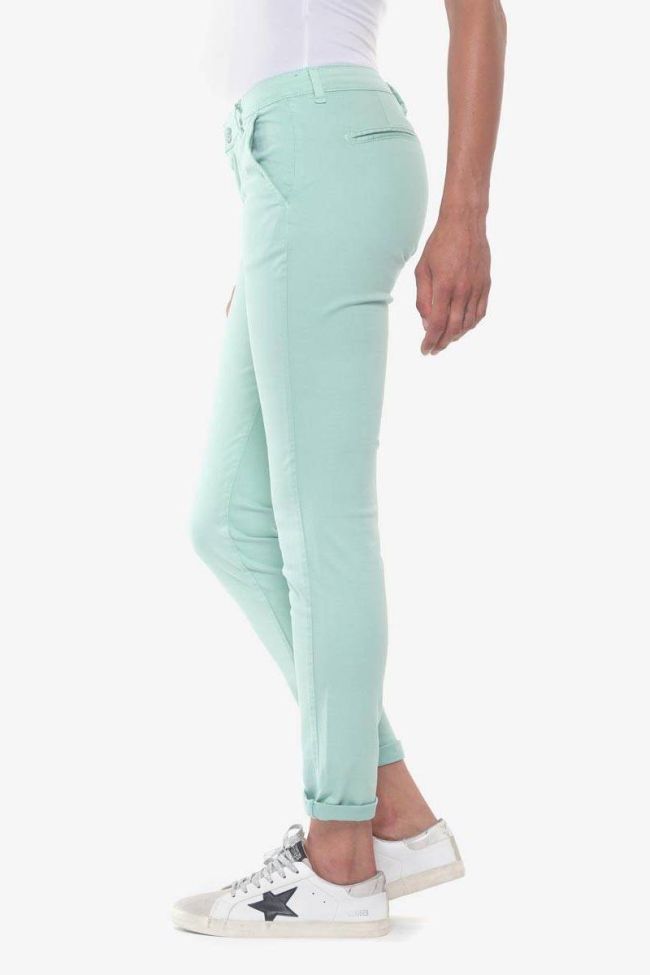 Pantalon chino Lidy8 vert d'eau