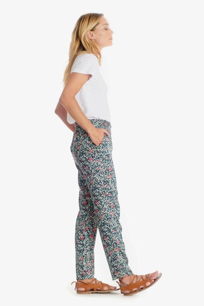 Pantalon Selena amande à motif floral