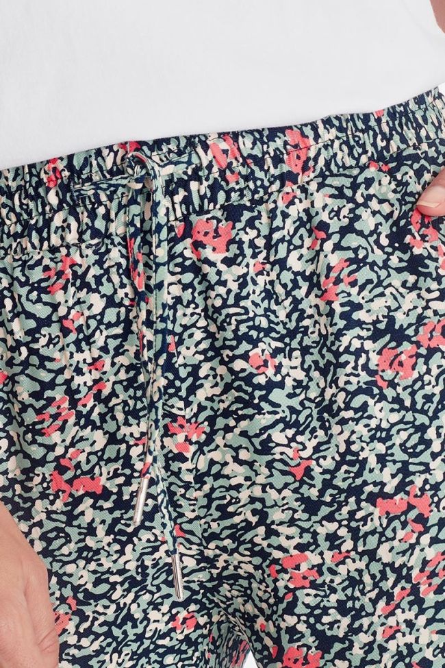 Pantalon Selena amande à motif floral