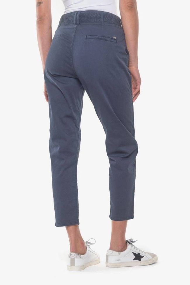 Pantalon chino taille haute Serena bleu marine