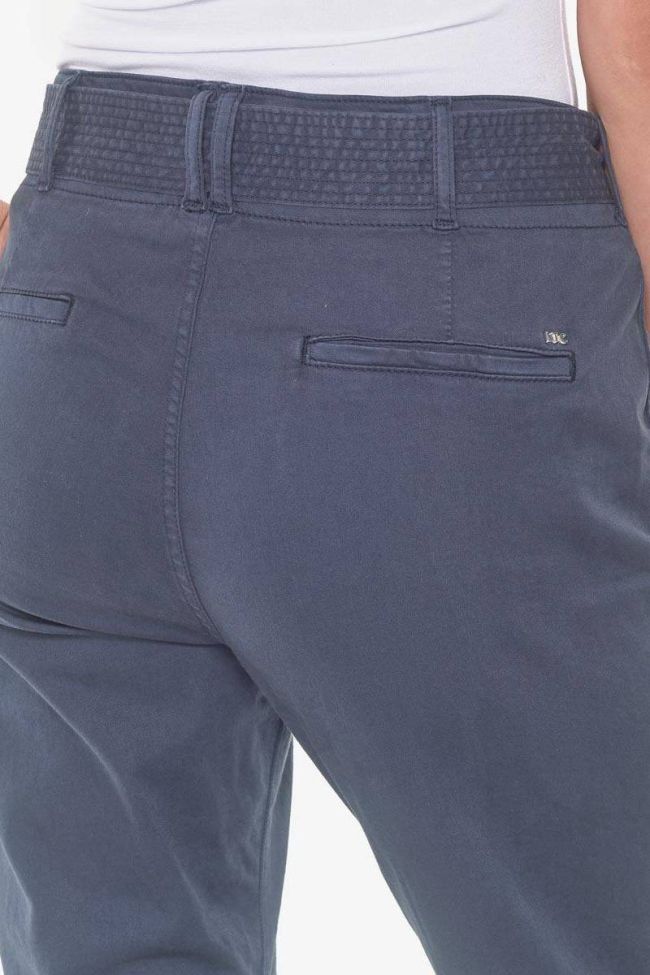 Pantalon chino taille haute Serena bleu marine