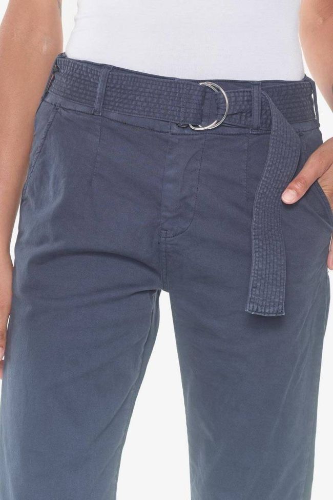 Pantalon chino taille haute Serena bleu marine