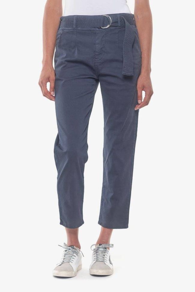 Pantalon chino taille haute Serena bleu marine