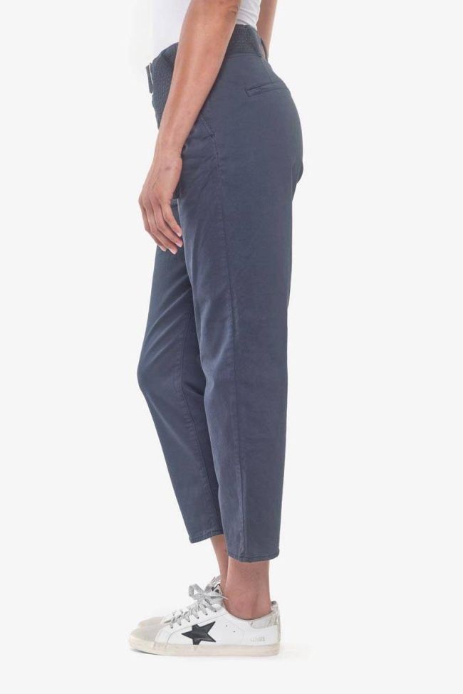 Pantalon chino taille haute Serena bleu marine