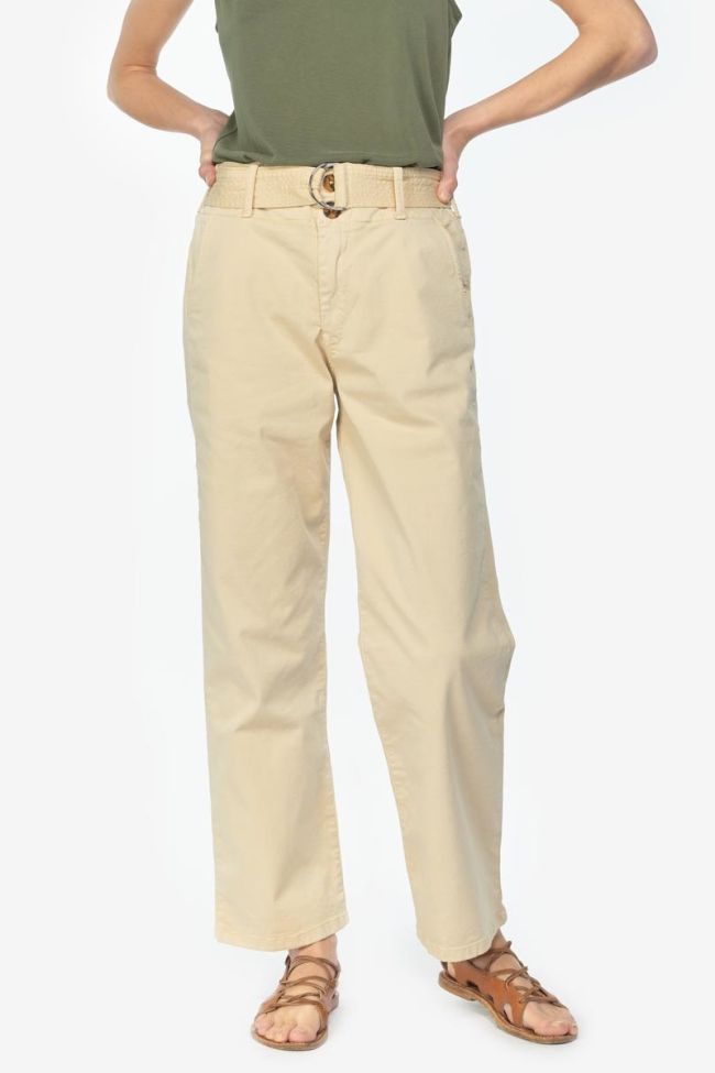 Pantalon chino taille haute Serena beige