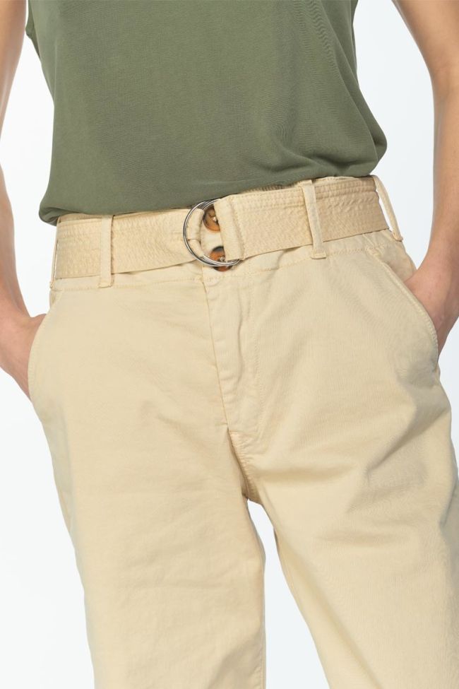 Pantalon chino taille haute Serena beige