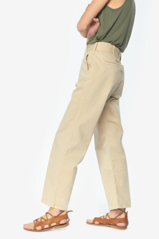 Pantalon chino taille haute Serena beige