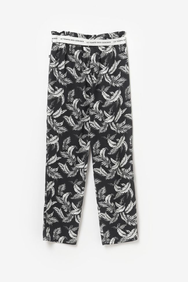 Pantalon à motif floral Anngi noir