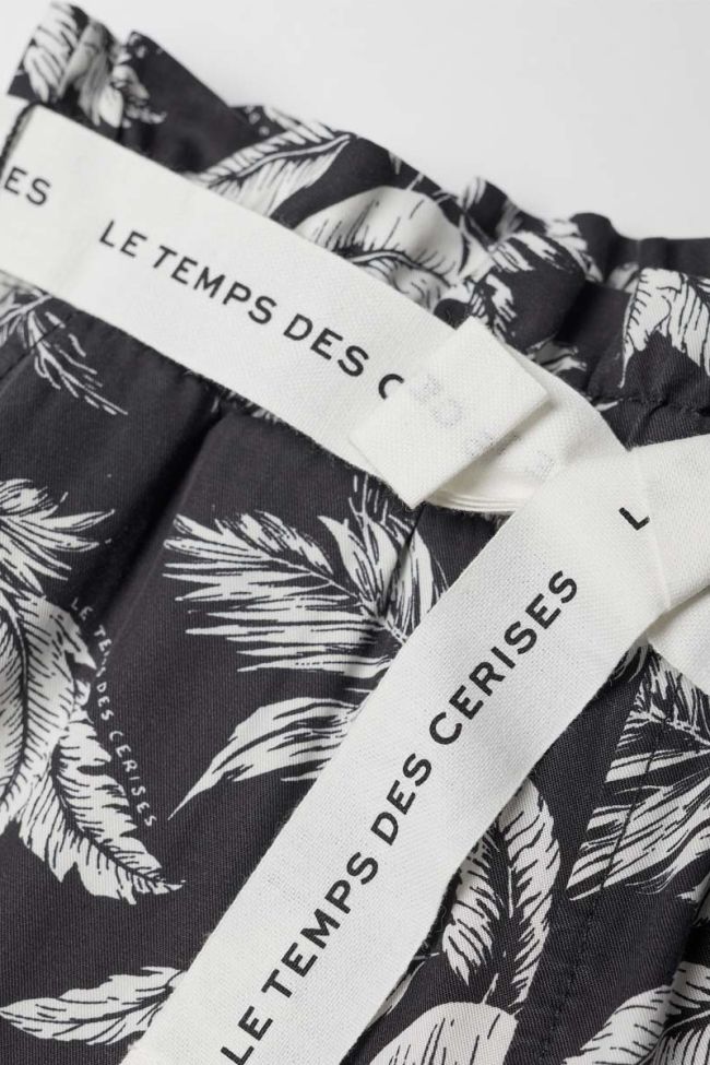 Pantalon à motif floral Anngi noir