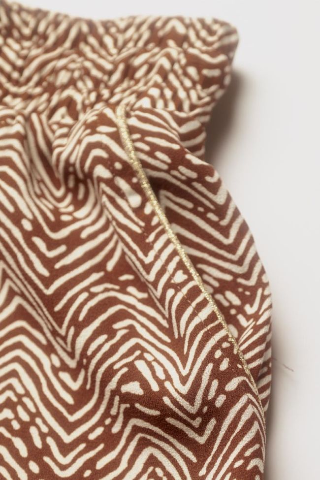 Short à motif ethnique Calvigi marron