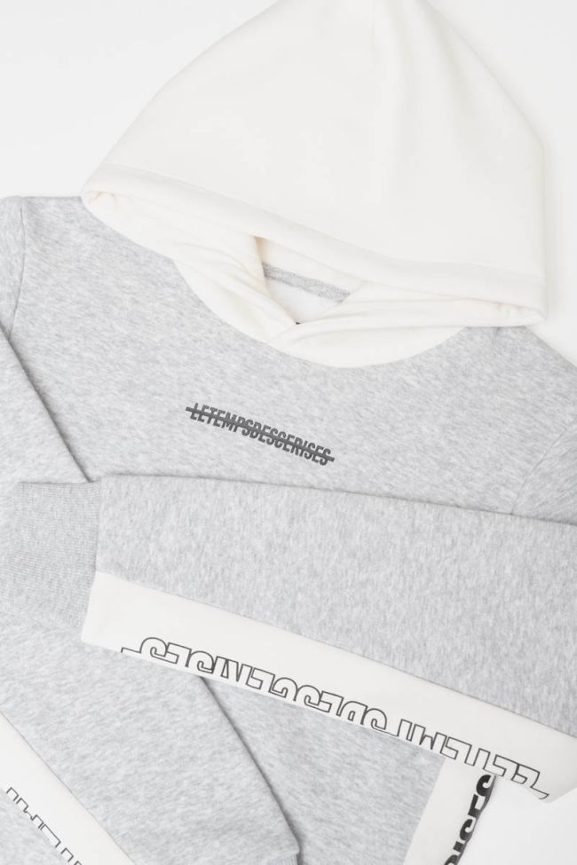 Sweat Colorabo gris et blanc imprimé
